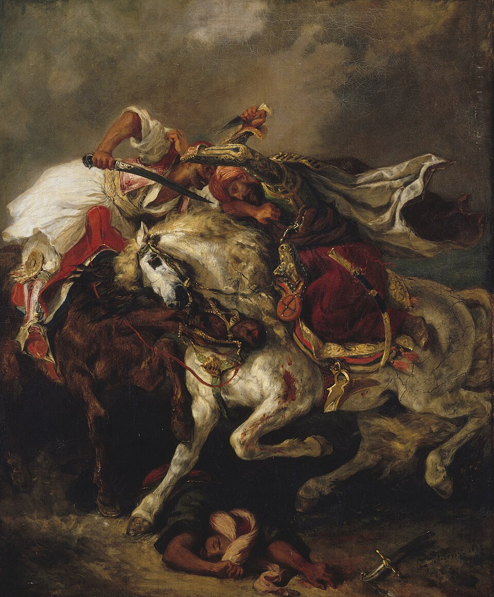 Combat Giaour Pacha, 1835 Eugène_Delacroix_-_Le_Combat_du_Giaour_et_du_Pacha_-_PDUT1162_-_Musée_des_Beaux-Arts_de_la_ville_de_Paris